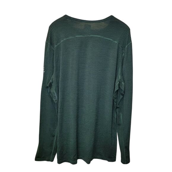 Icebreaker Mens Merino 200 Black Green Striped Long Sleeve Base Layer Top XXL - Picture 8 of 12